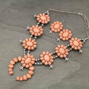 SQUASH BLOSSOM NECKLACE SET IN A LIGHT CORAL